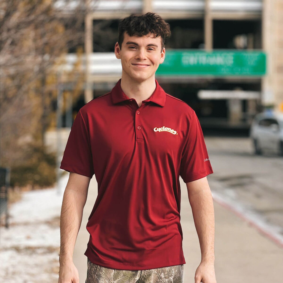 Columbia Cyclones Script Cardinal Polo